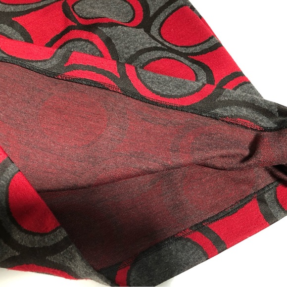Studio Point Fitted Stretch Skirt, Sz M, Gray/Black/Maroon - Picture 5 of 12